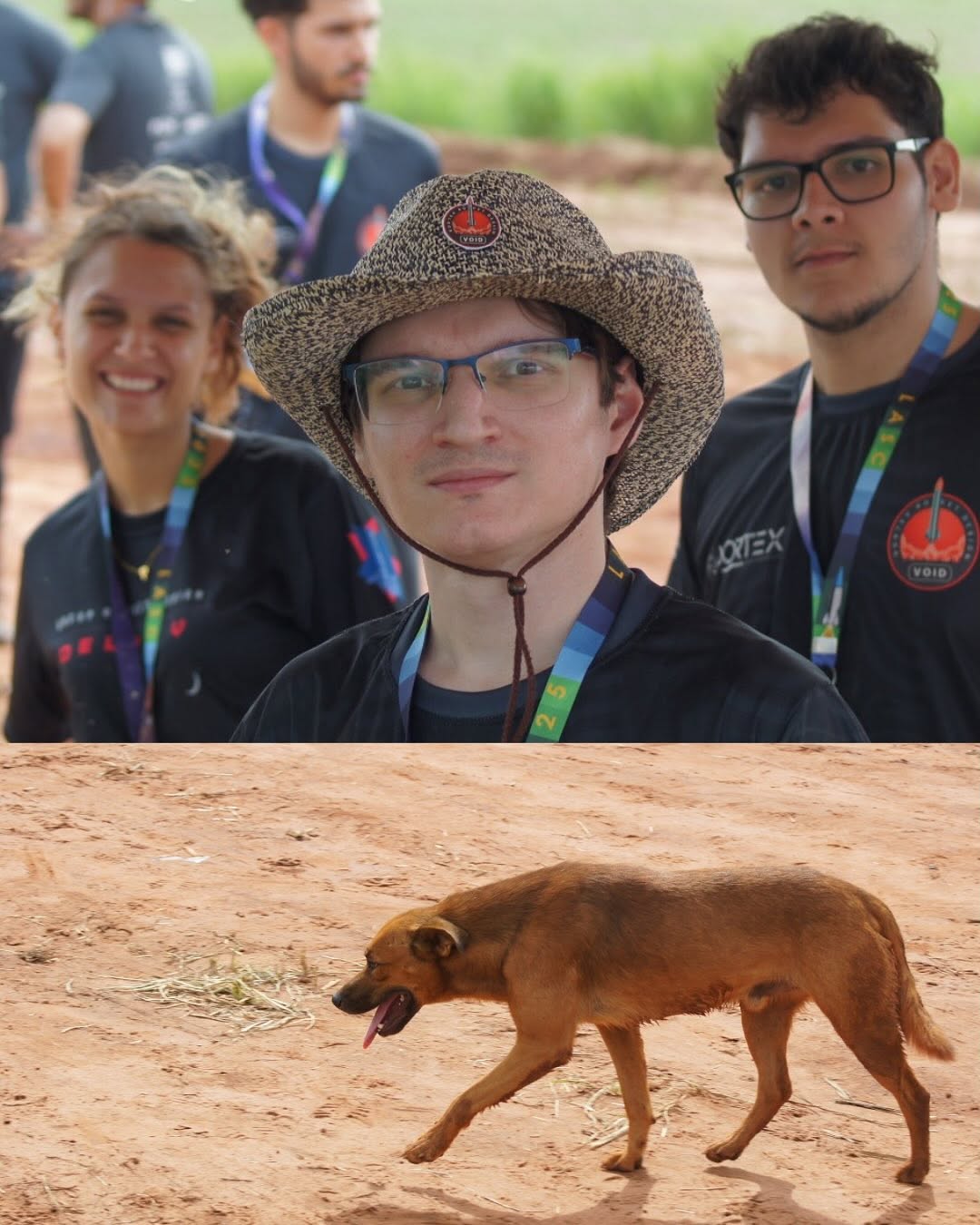 Membros da equipe em ambiente de competição